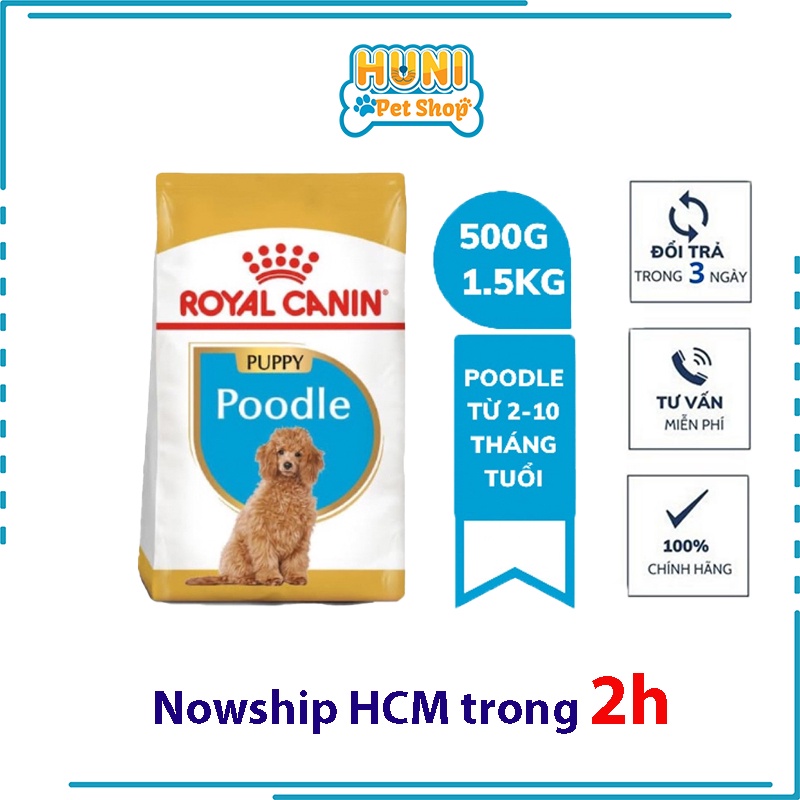 Hạt Royal Canin Poodle Puppy thức ăn cho chó con Poodle - túi 500g, 2kg Huni Petshop