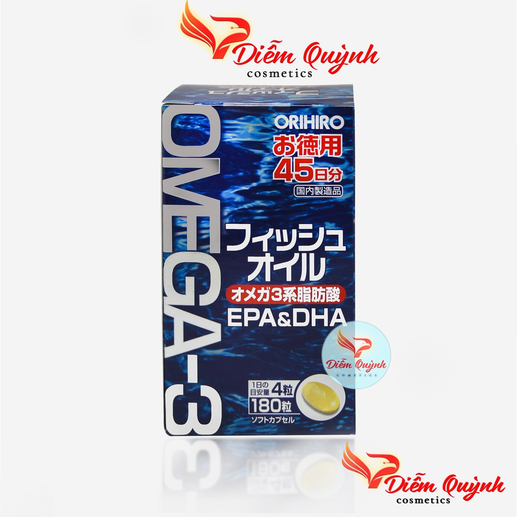 Dầu cá Omega 3 EPA &amp; DHA Orihiro Nhật Bản hộp 180 viên