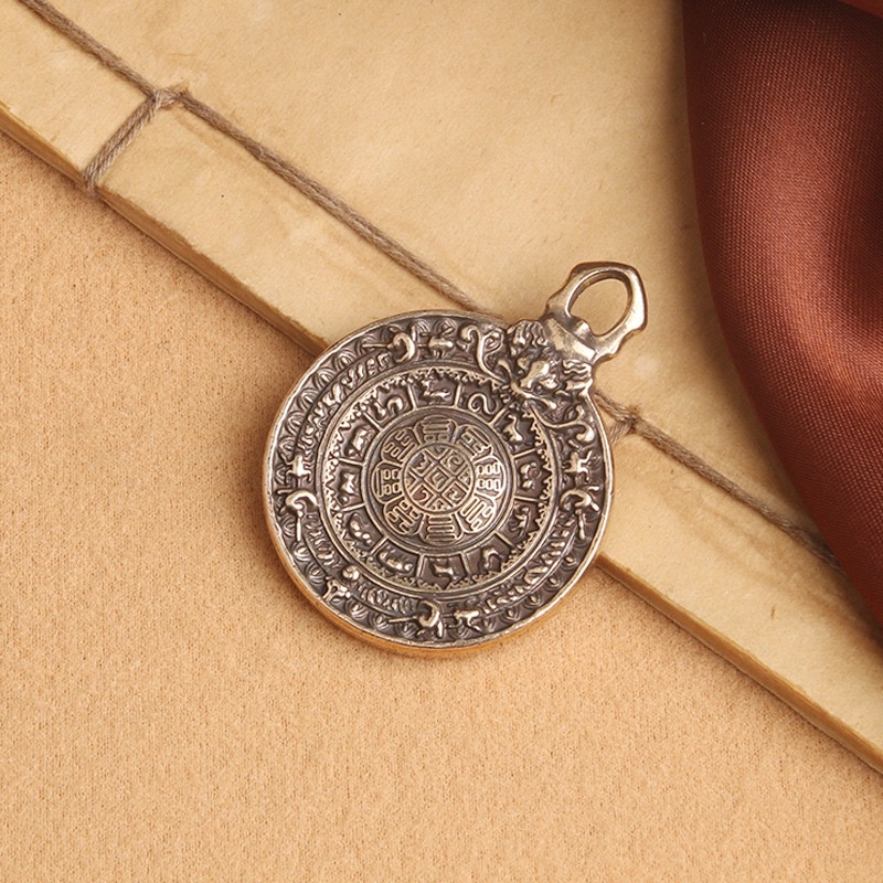 Mặt dây chuyền văn thù cửu cung bát quái tây tạng