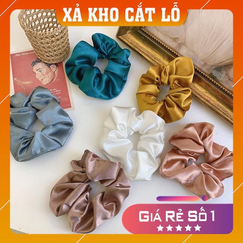Buộc tóc scrunchies vòng mẫu trơn ( 10 màu )