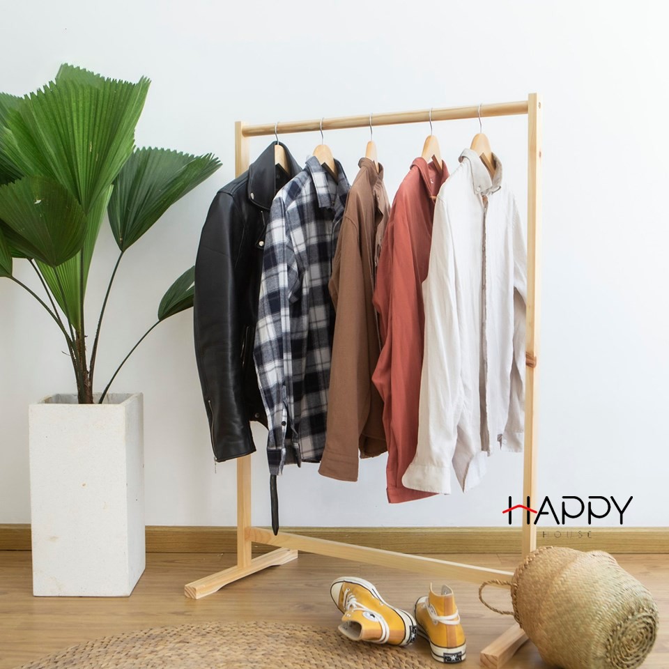 [ KHUYÊN DÙNG] SÀO TREO QUẦN ÁO GỖ THÔNG ĐA NĂNG HÀN QUỐC - SINGLE HANGER (Size 86)-NATURAL | BigBuy360 - bigbuy360.vn