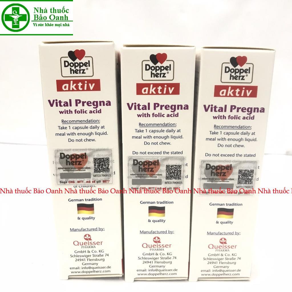 Vitamin cho bà bầu - Aktiv Vital Pregna, nhập khẩu từ Doppelherz Đức, trươc và sau sinh, Omega sắt, canxi, acid folic