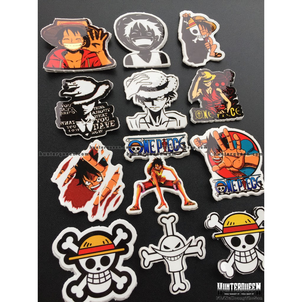 Bán lẻ hình dán Monkey D. Luffy. Decal Sticker chống nước. One piece Mũ Rơm