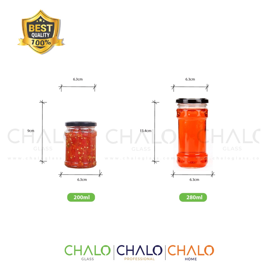 Hũ thuỷ tinh đựng yến chưng dáng tròn gân nắp thiếc 200ml ~ 280ml (Hàng loại #1, Hũ trơn, không in hình)