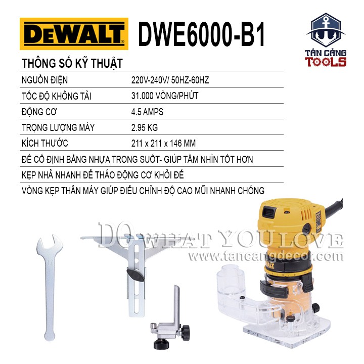 Máy Phay DeWalt DWE6000-B1 390W
