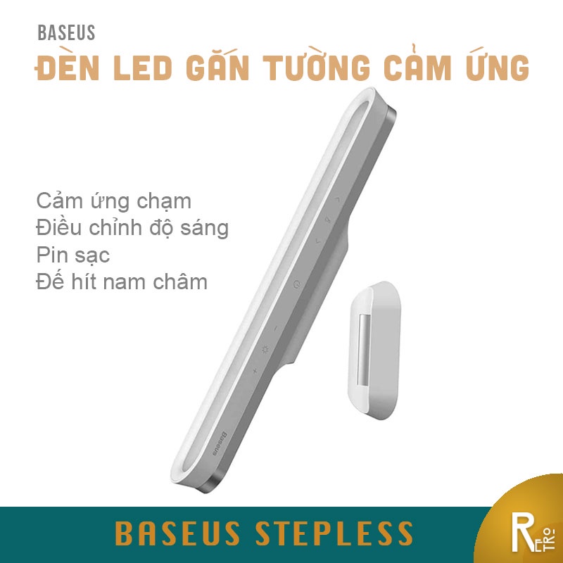 Đèn Led Đọc Sách Baseus Dimming Stepless Gắn Tường Từ Tính Không Dây Cảm Ứng Chạm Điều Chỉnh Độ Sáng Đèn Học Treo Tường