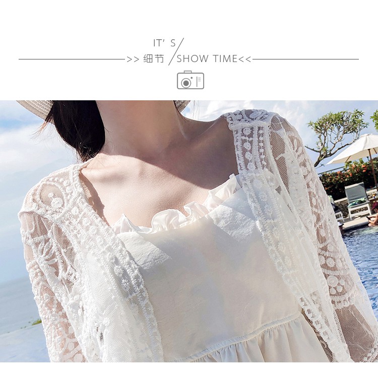 Áo khoác ren lưới dáng dài thời trang mùa hè cho nữ | BigBuy360 - bigbuy360.vn