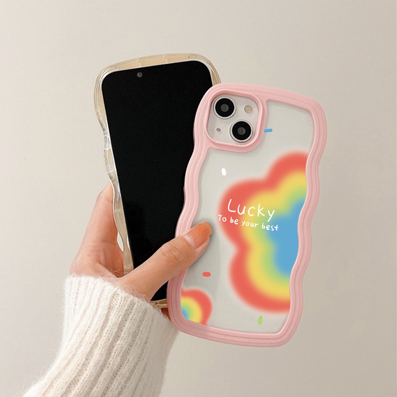 Suntaiho Ốp lưng Ốp Điện Thoại TPU Mềm Trong Suốt Họa Tiết Hoa Cầu Vồng Cho iPhone 11 11 Pro 13 12 Pro Max X XS Max XR 7 8 Plus