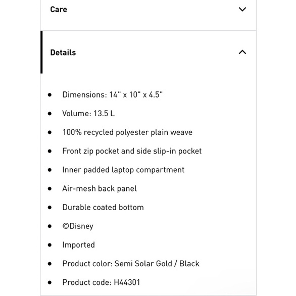 Balo Adidas DISNEY LION KING BACKPACK của Mỹ.