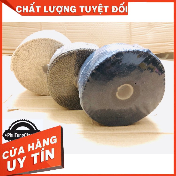 Vải cuốn pô chịu nhiệt 10m/cuộn,chống nóng dành cho xe máy classic, cafe racer