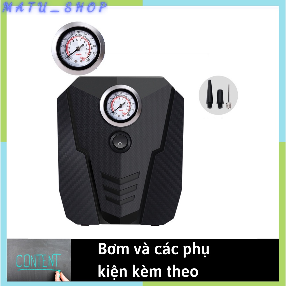 Bơm lốp ô tô, xe hơi mini 12V chế độ tự động