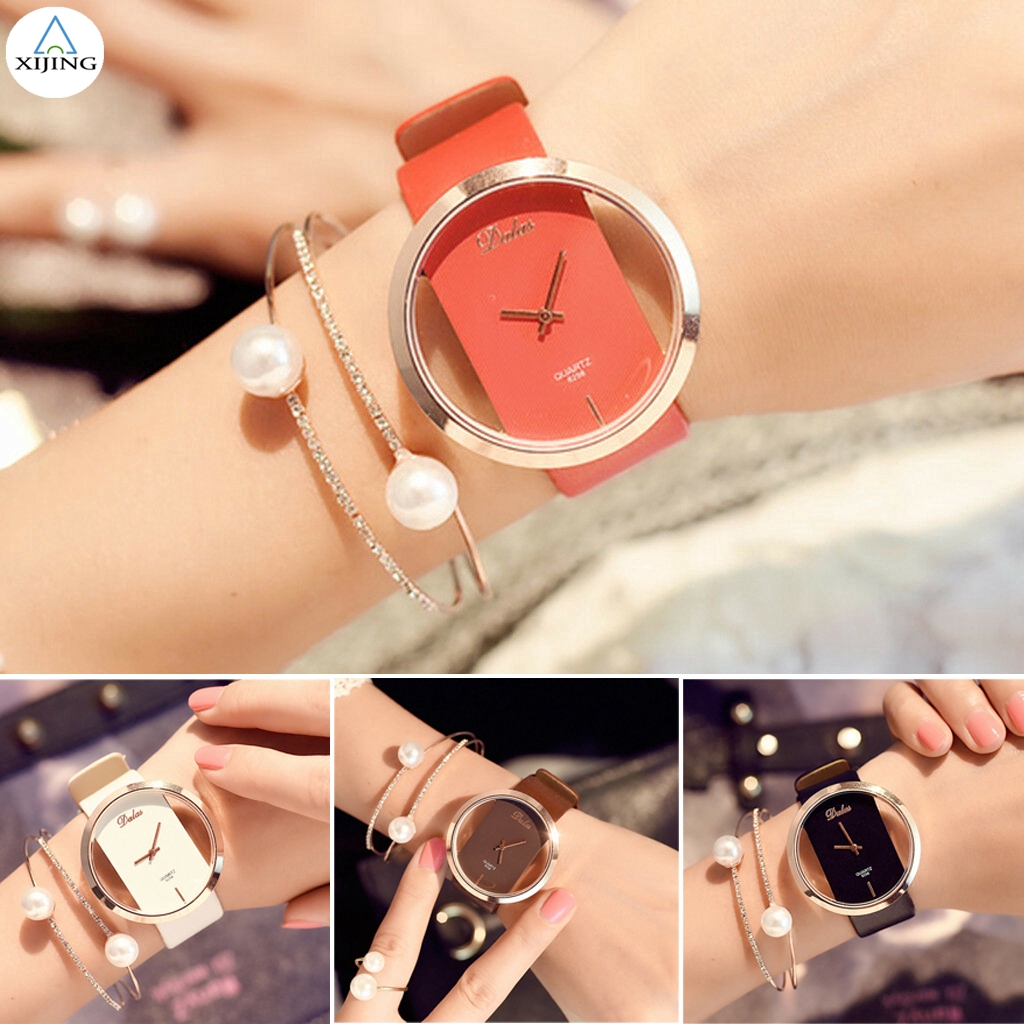 Đồng hồ đeo tay dây da phong cách cổ điển cho nữ