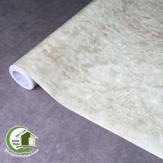 Giấy dán tường giả đá hoa cương màu xanh ngọc nhạt - [ 50cm x khổ 1,2m ] cắt liền thành 1 tấm tùy theo số lần đặt