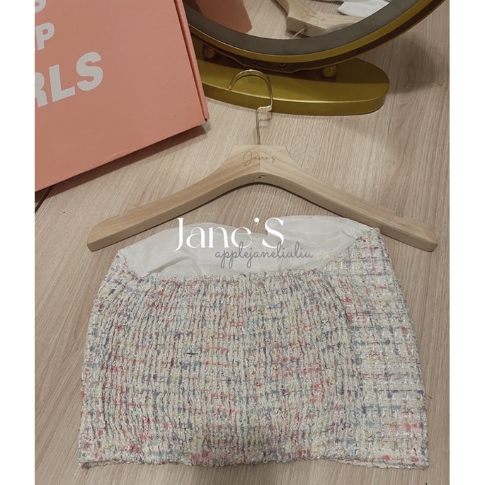 Jane Áo quây quyến rũ dạ tweed khí chất