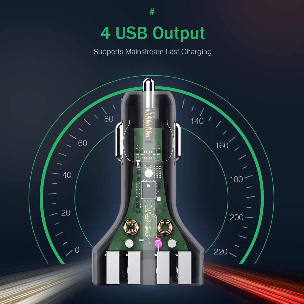 Tẩu Sạc Nhanh 30W 4 Cổng USB 3.0 Kép Cho Android Type C IOS
