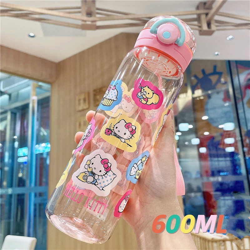 Hellokitty Bình Nước Nhựa Cỡ Lớn In Hình Hello Kitty Dễ Thương Tiện Dụng Cho Học Sinh