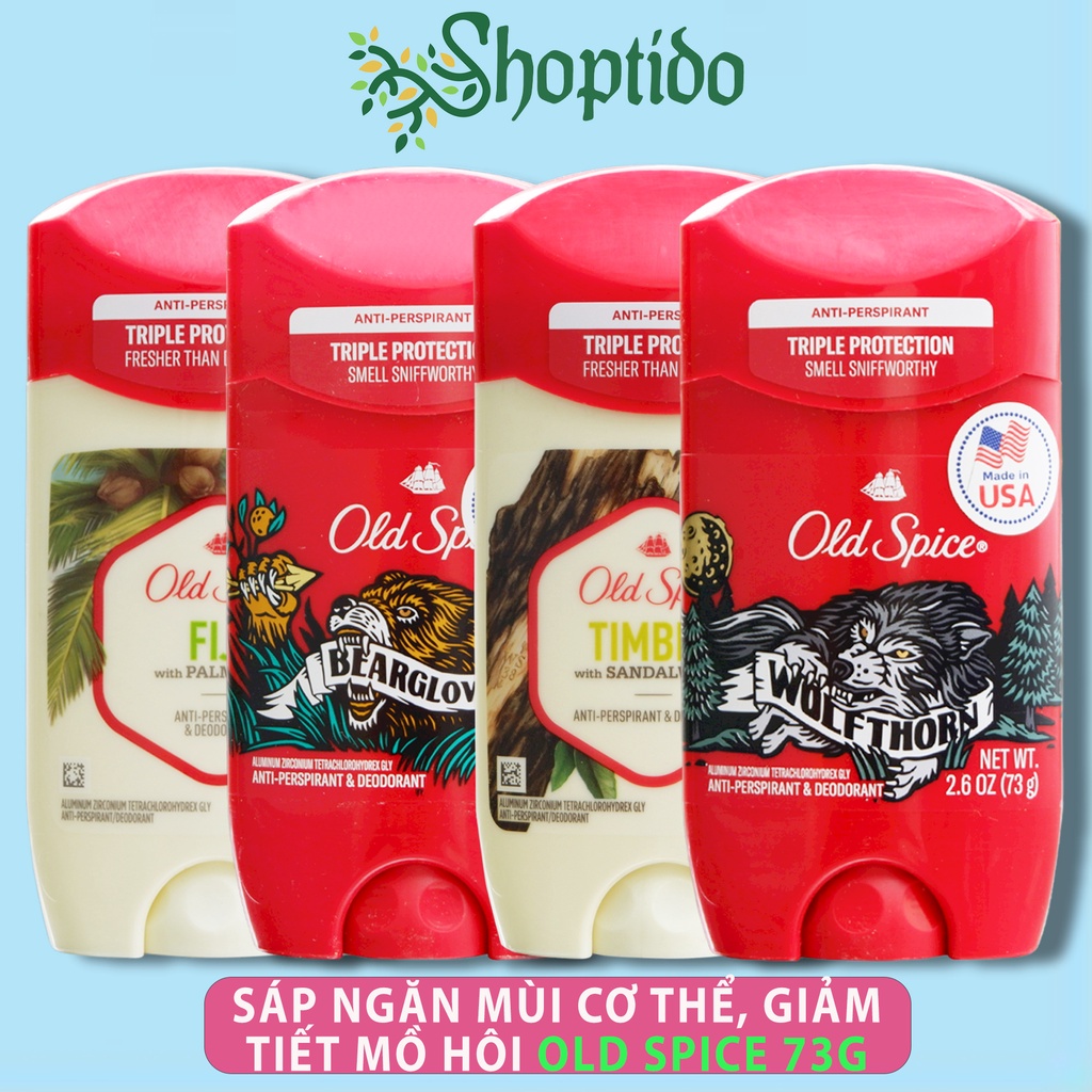 Sáp khử mùi Old Spice ngăn tiết mồ hôi nhiều mùi hương 73g NPP Shoptido