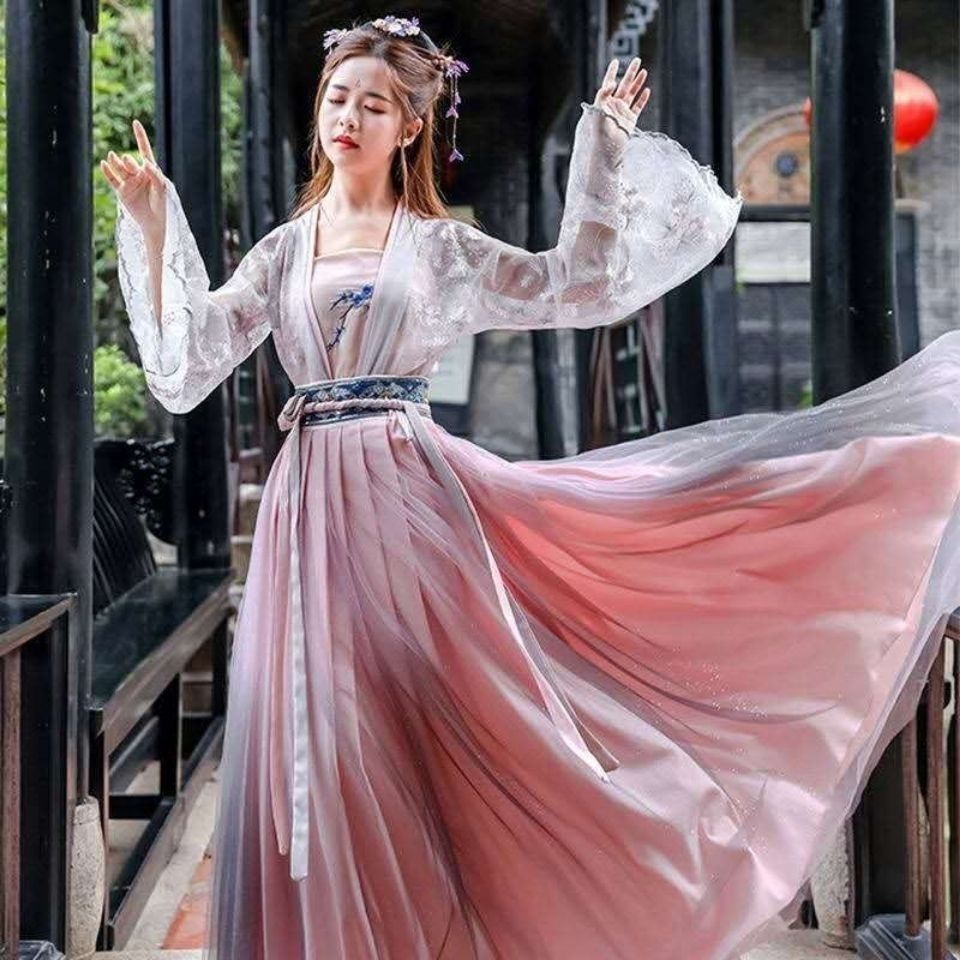 Bộ đồ hán phục hóa trang lưng cao phong cách Trung Hoa cổ điển
