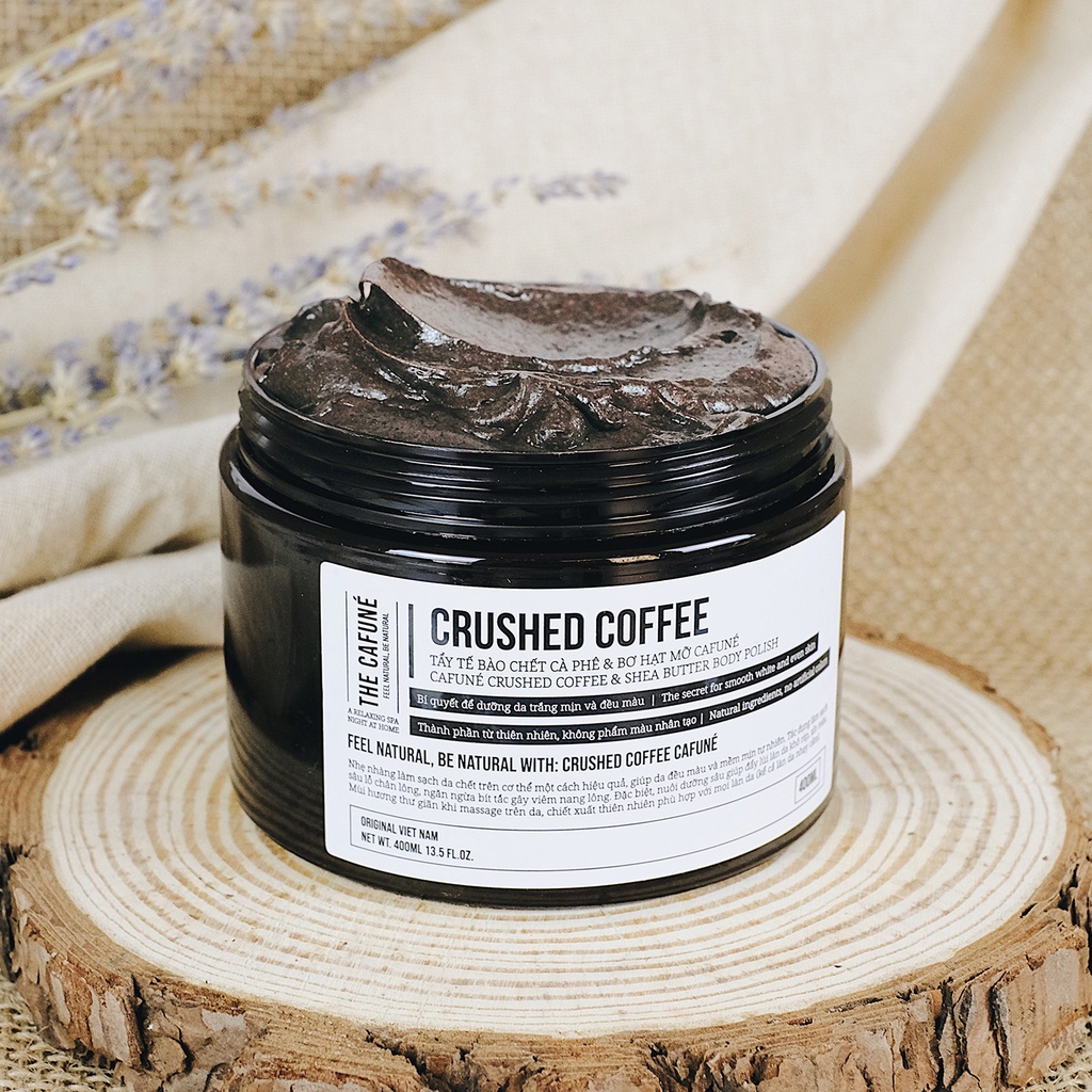 Combo Tẩy Tế Bào Chết Cà Phê, Hạnh Nhân Chính Hãng Cafuné- Làm sạch da chết, Dưỡng trắng, mềm mịn da 400g