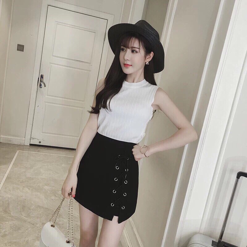 Chân váy kaki đan dây 1 bên cực xinh xắn hot hit xinh xinh
