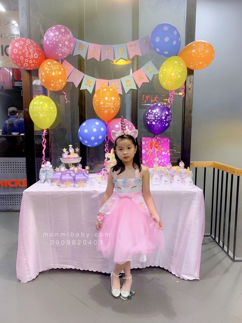 ĐẦM CÔNG CHÚA UNICORN - LITTLE PONY LOẠI 1 CHO BÉ GÁI 13-30KG