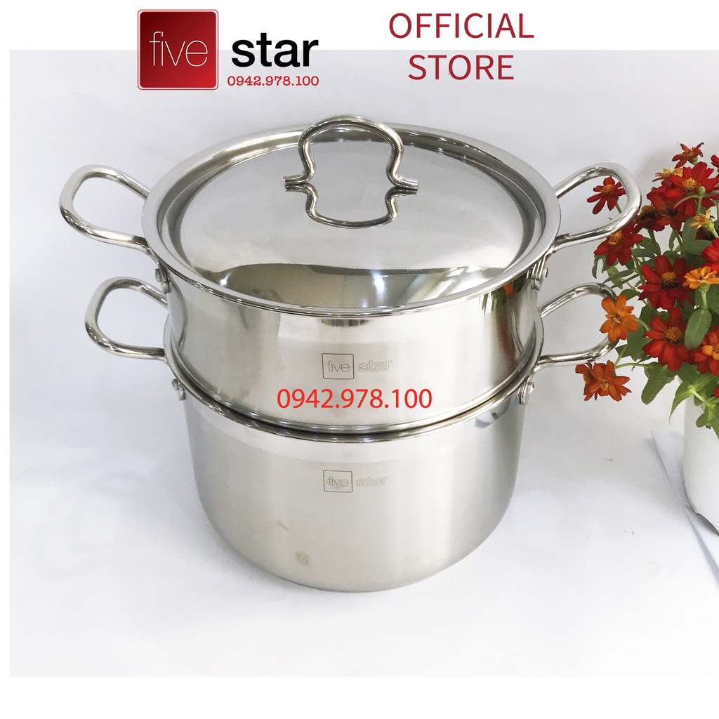 Bộ nồi xửng hấp inox 3 đáy 30cm Fivestar ST30-3D HÀNG CHÍNH HÃNG BẢO HÀNH 5 NĂM