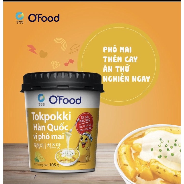 Tokpokki Hàn Quốc O'Food hộp/cốc ăn liền 5 vị tiện lợi 105g