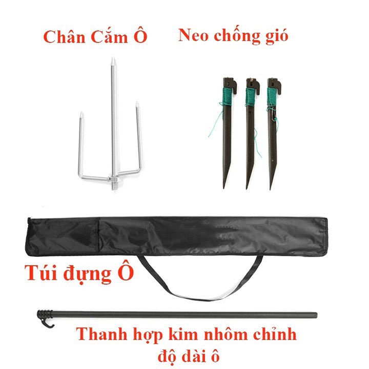 Ô Câu Cá Ô Dù Che Nắng Mưa 2 Tầng Cá KOI - Biển Xanh Dòng Cao Cấp Sang Trọng Có Size 2M và 2.6M - Đồ Câu Đại Tín