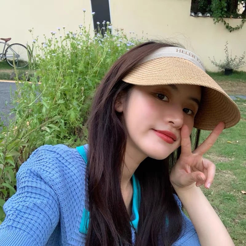 Jiashucheng Raffia Mũ Rơm Chống Nắng Tia Cực Tím Phong Cách Đi Biển Cho Nữ
