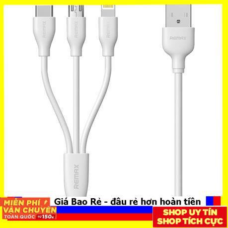 Cáp sạc nhanh Remax SUDA 3 in 1 RC-109TH cổng MicroUSB, Lightning, Type C