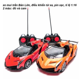Xe ô tô mui trần BẢN LỚN điều khiển từ xa 4 chiều pin sạc RC 588-1 (Đỏ - Cam)