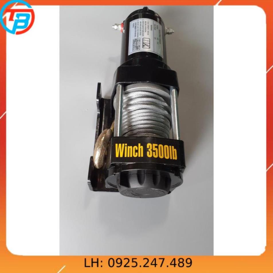 Tời điện12v  ắc quy 12v  3500lbs CÁP THÉP Thái Bình Vina