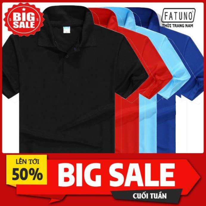 Nhận in logo- Đặt đồng phục- Áo thun nam ngắn tay cổ bẻ body vải cá sấu trơn mát ྇