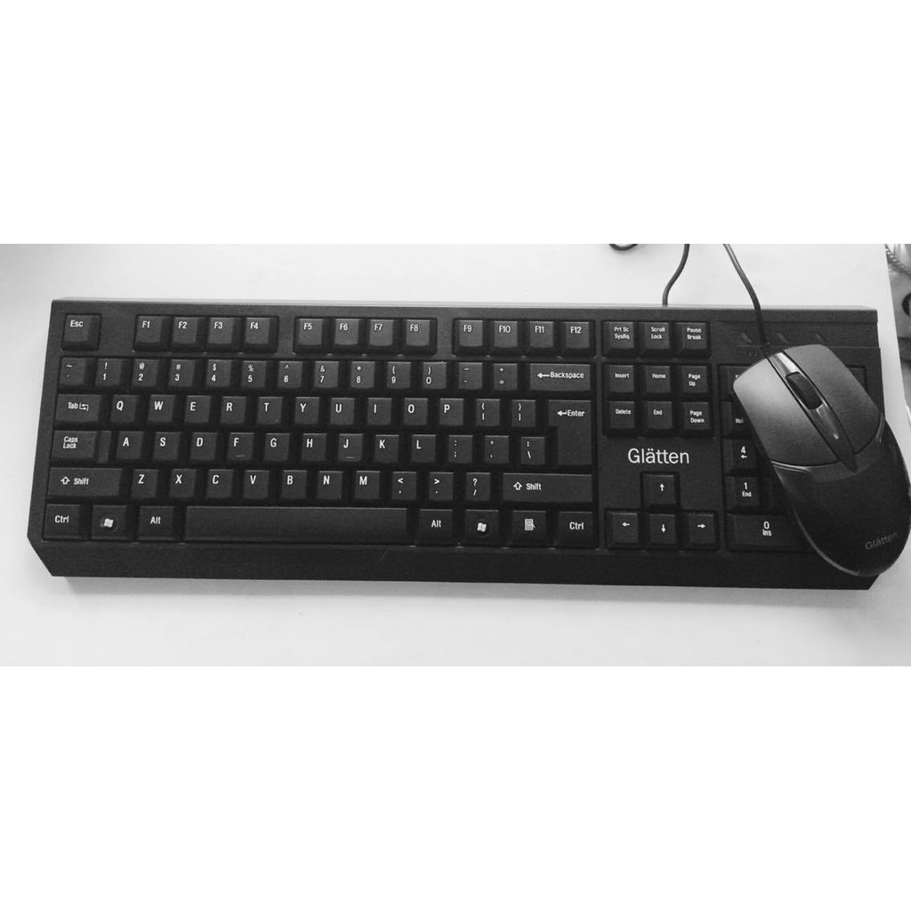 Giá bán buôn 10 Bộ phím chuột có dây Glatten k83 - m61 cổng USB - Glattenk83m61