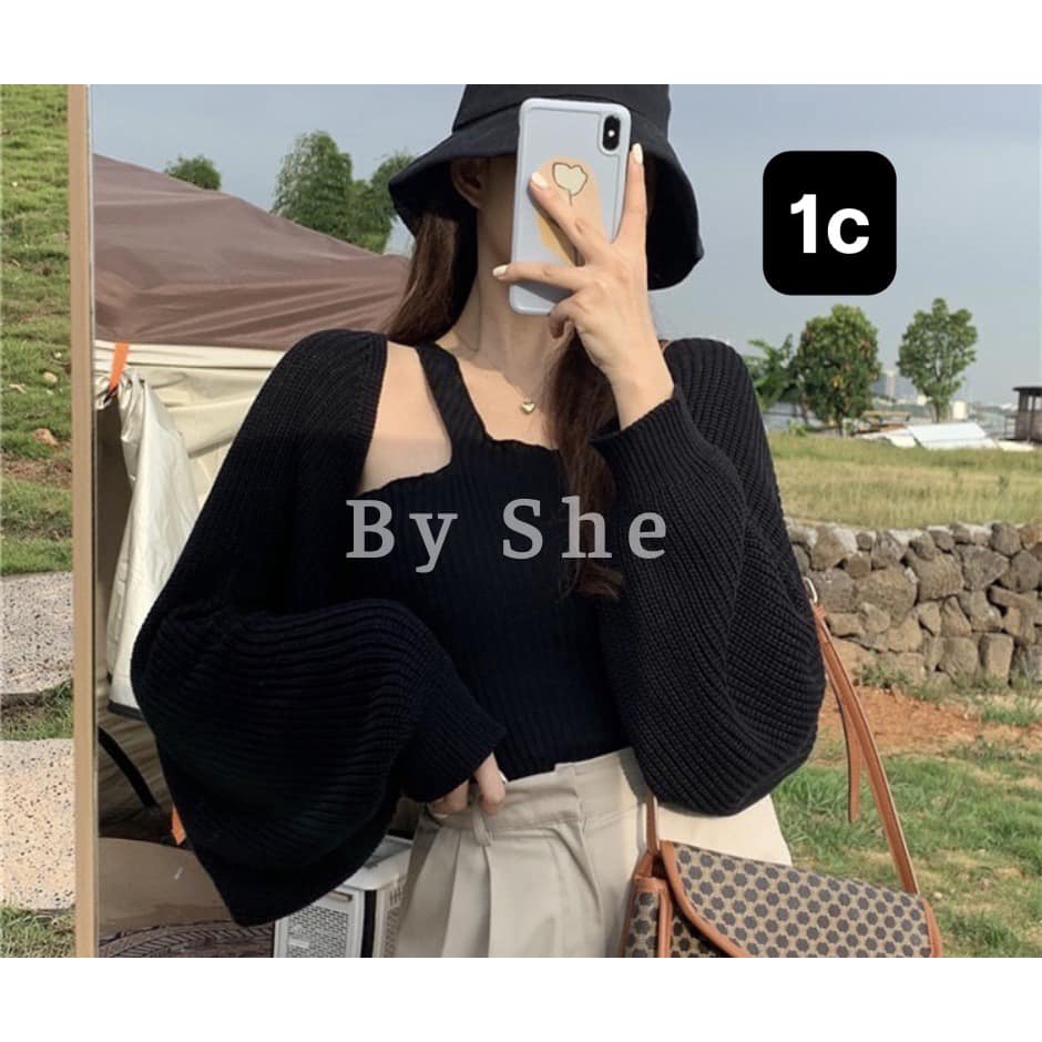 Áo Khoác Nữ Cardigan Len Tay Bồng Chất Len Dày Dặn Siêu Xinh -Chuu House- CH0092