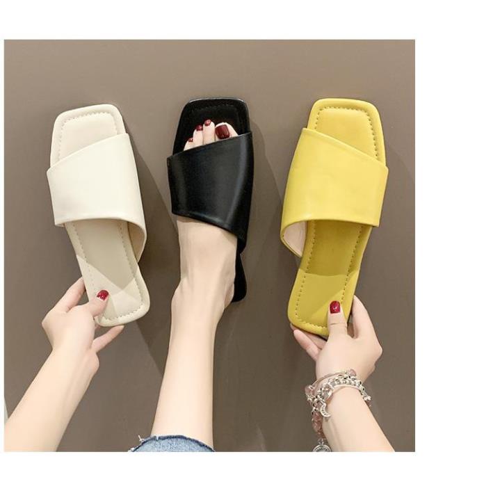 GIẦY đẹp Dép Nữ Thời Trang Mũi Vuông Đế Bệt Siêu Phong Cách Sịn Sò mẫu mới giá tốt : hot +