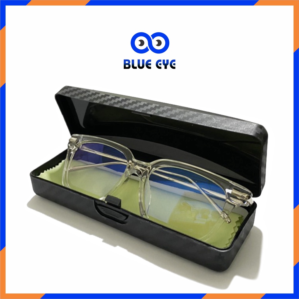 Mắt kính thời trang nam nữ gọng trong mắt vuông càng kim loại