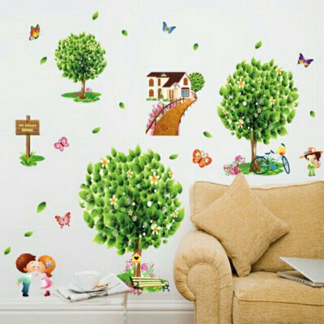 Decal dán tường khung cảnh quê