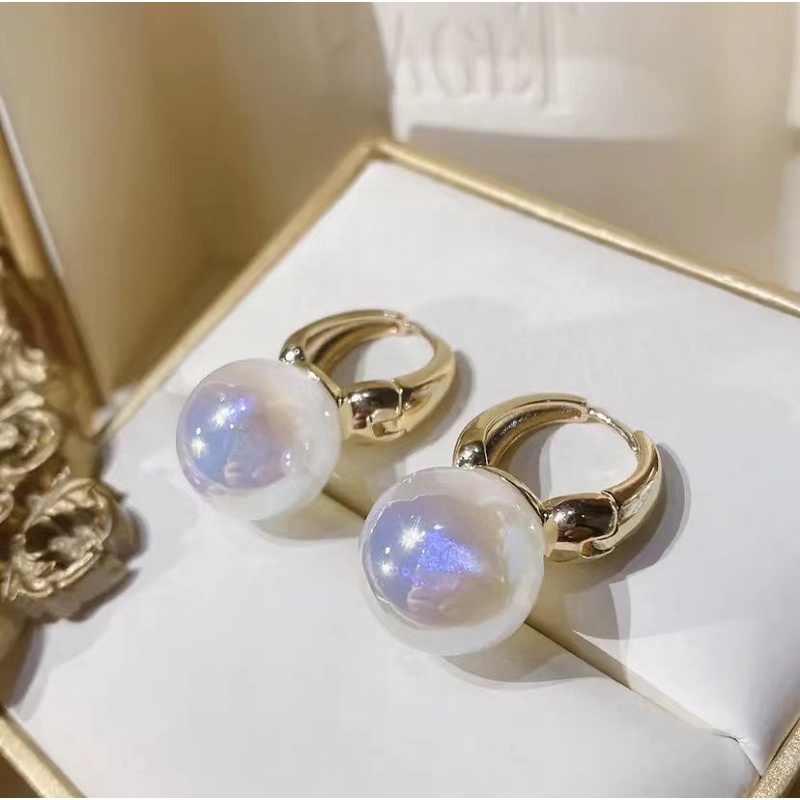Khuyên Tai Mạ Vàng Đính Hạt Giả Ngọc Trai