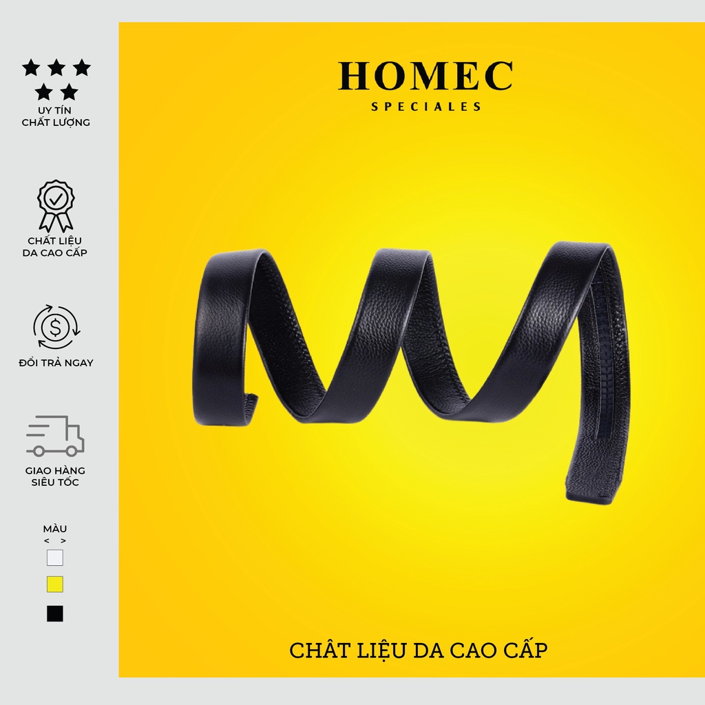 Thắt lưng Nam chất liệu da cao cấp HOMEC 07 khóa tự động kiểu dáng hiện đại - Dây lưng nam cao cấp – HOMEC