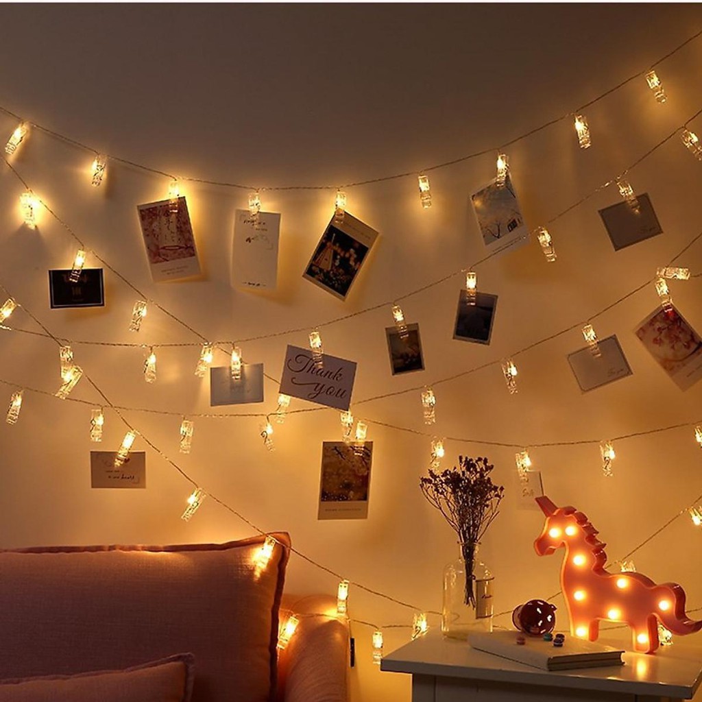 Dây Đèn Led Trang Trí Kẹp Ảnh Cực Chất,  Dây Đèn Decor cho phòng ngủ/sân nhà