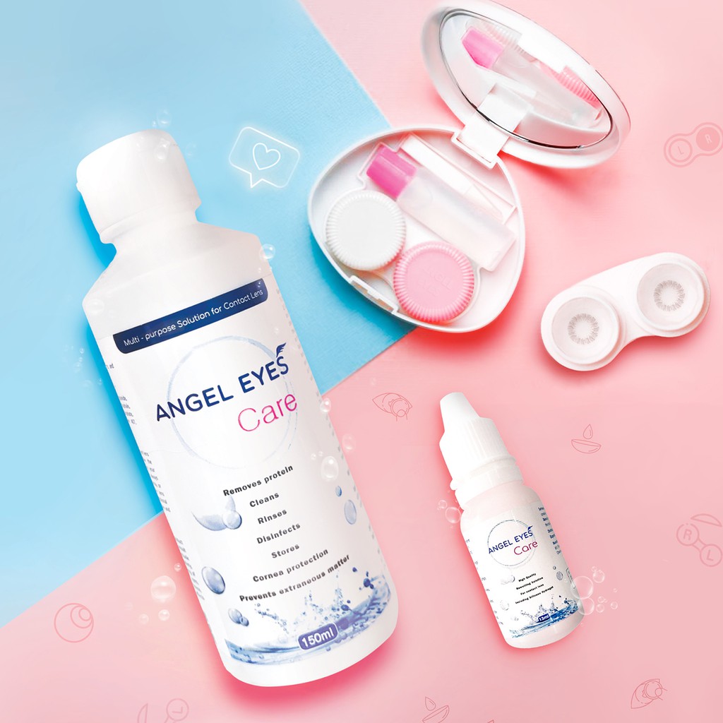 Kính áp tròng xám tây tự nhiên Funkie thương hiệu Angel Eyes đường kính nhỏ có độ từ 0 đến 6