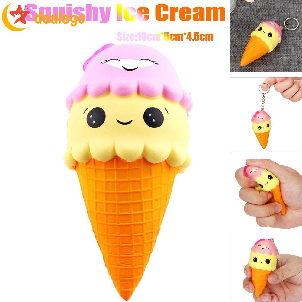 Đồ Chơi Xốp Squishy Giảm Stress Hình Cây Kem Ốc Quế Dễ Thương Cho Bé