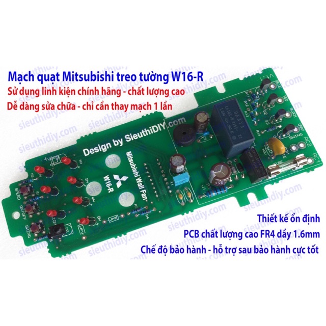 Mạch quạt Mitsubishi W16-RT,W16-RD treo tường cao cấp