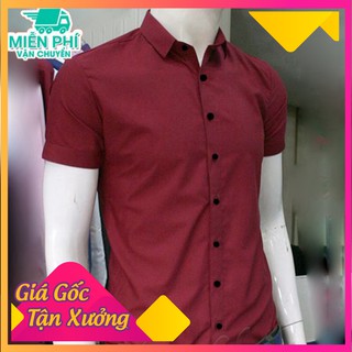 Áo Sơ Mi Nam trắng ngắn tay Hàn Quốc form body, sơ mi nam vải lụa Thái chống nhăn | Sơ Mi Nam