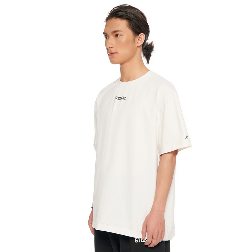 5THEWAY® /solid/ BIG LOGO SQUARE TEE™ in WHITE aka Áo Thun Trắng Tay Ngắn