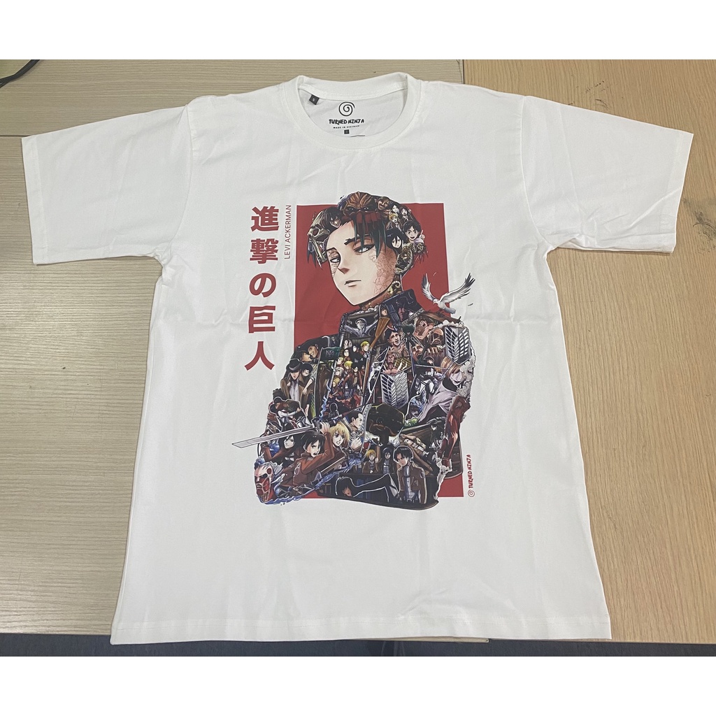 Áo thun trơn unisex nam nữ in hình nhân vật Levi có màu trong anime Attack on titan