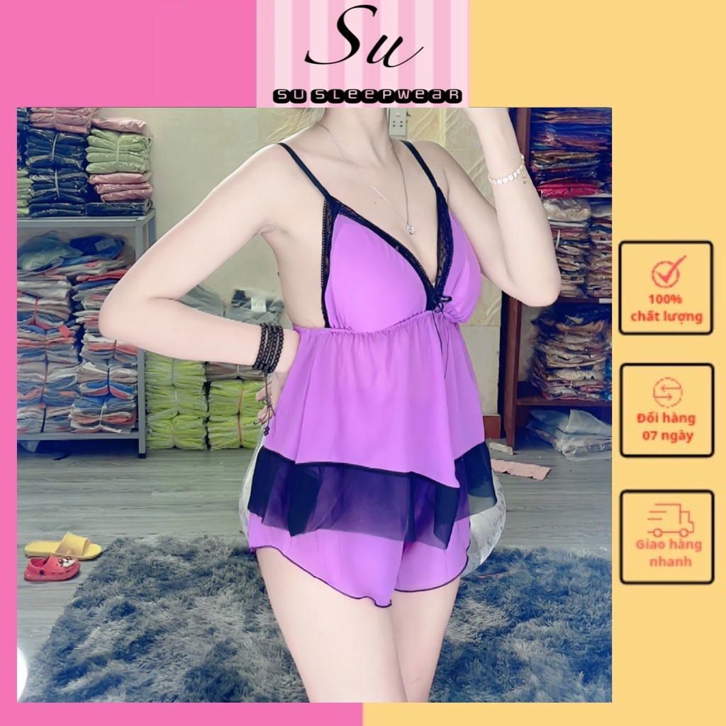 BỘ VOAN REN CÓ MÚT - BỘ NGỦ SEXY