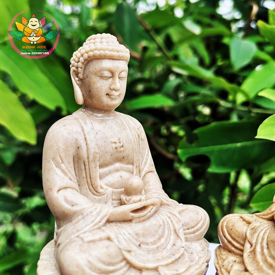 ☘️☘️ Tượng Đá Phật Thích Ca Phong Thủy - Màu Đá  - Cao 11cm