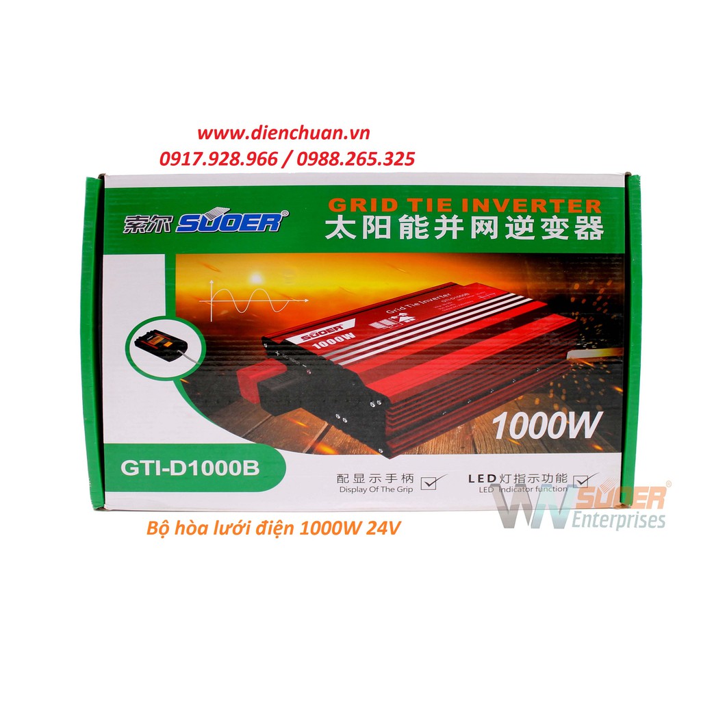 Bộ hòa lưới điện 1000W có kèm màn hình LCD Suoer GTI-D1000B